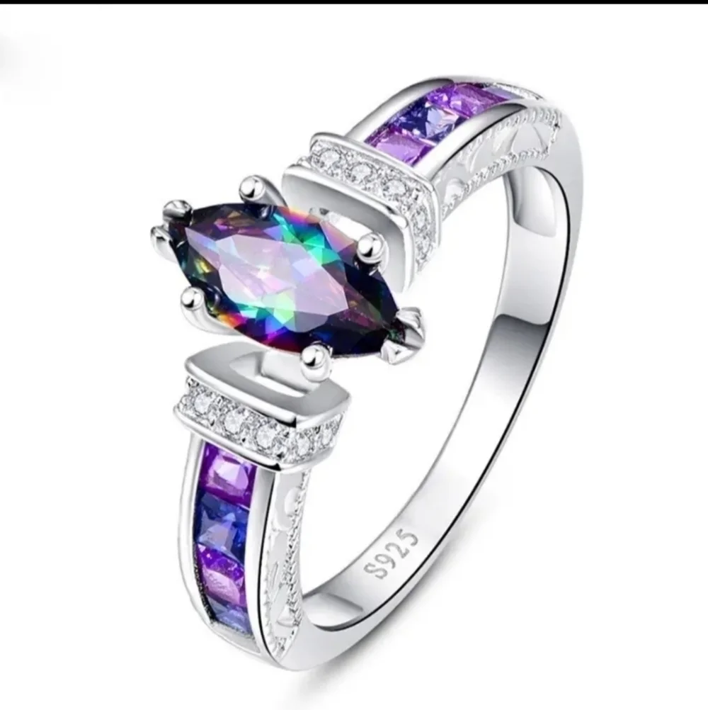 New Fashion Trend Exquisite Colorful Oval Ring For Women